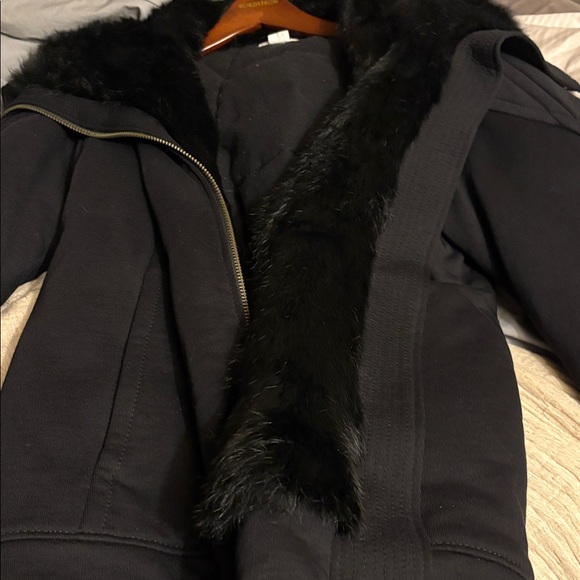NEW Helmut Lang w real rabbit fur Black winter  Jacket retail over $1100 - Picture 5 of 15